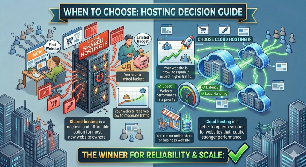 Shared Hosting vs Cloud Hosting