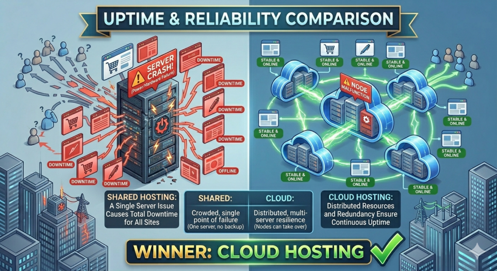 Shared Hosting vs Cloud Hosting