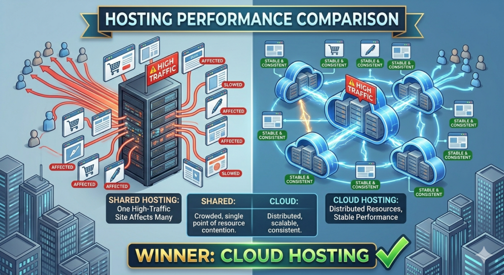 Shared Hosting vs Cloud Hosting
