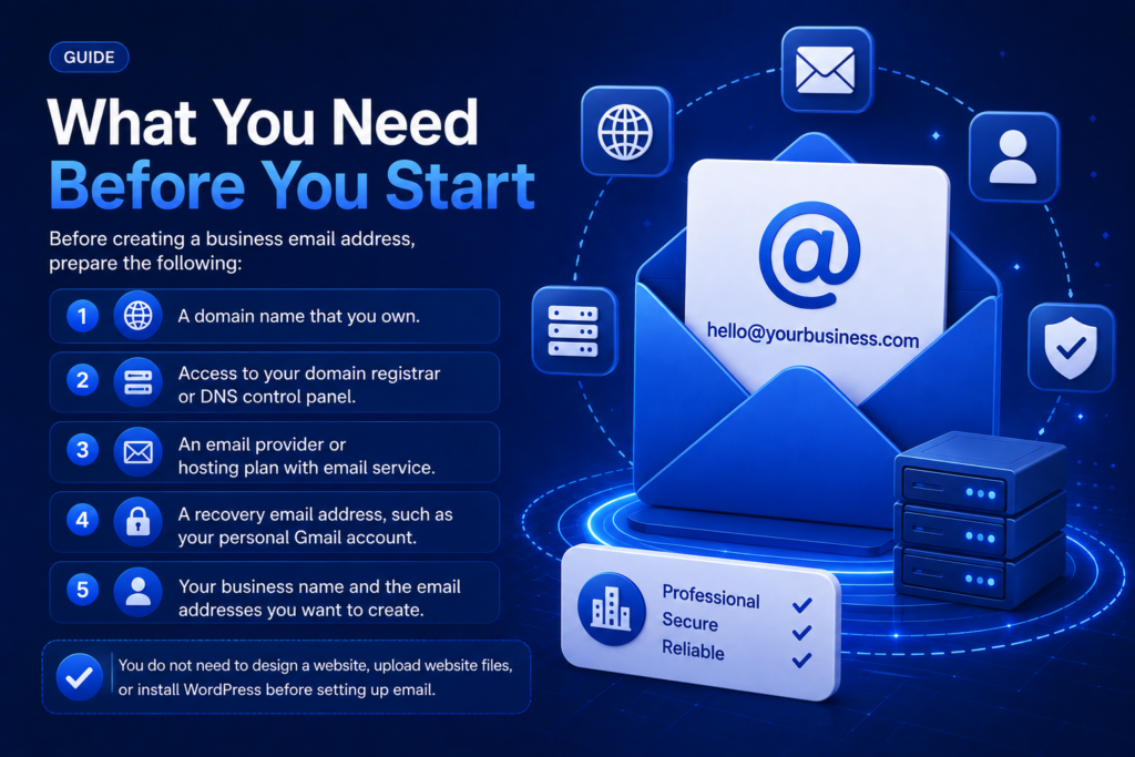 business email without a website